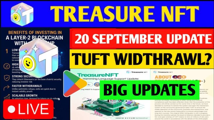 Treasure NFT Finally ComeBack 🥳 | Treasure FUN New Update Today | Treasure Nft Withdrawal Update
