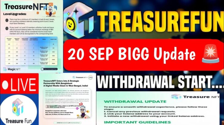 Treasure NFT New Update Today | Treasure FUN New Update Today | Treasure Nft Withdrawal