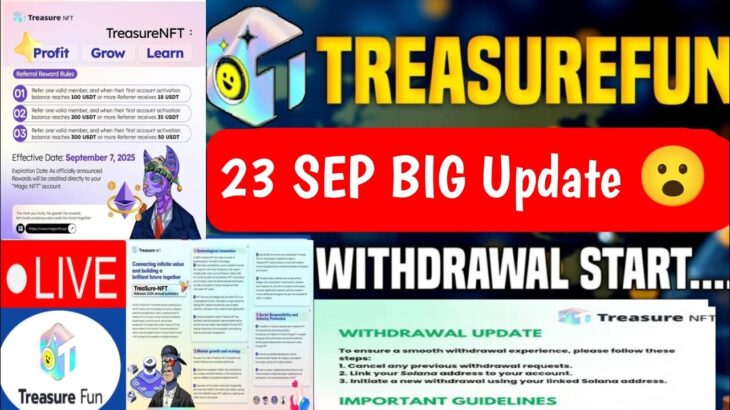 Treasure NFT New Update Today | Treasure FUN New Update Today | Treasure Nft Withdrawal