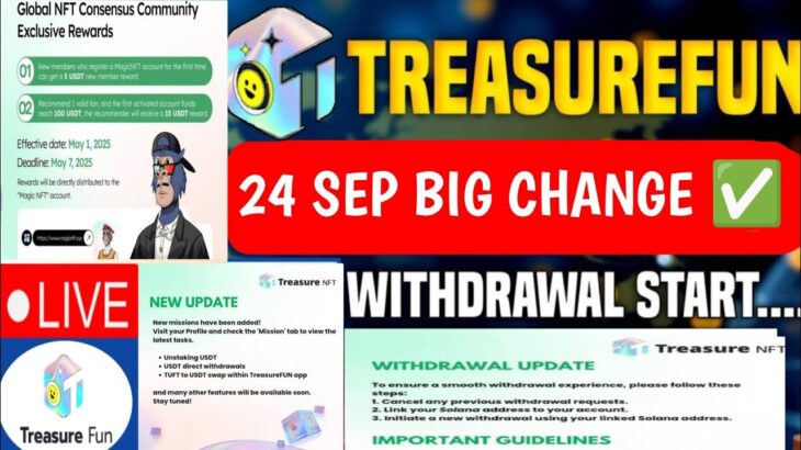 Treasure NFT New Update Today | Treasure FUN New Update Today | Treasure Nft Withdrawal