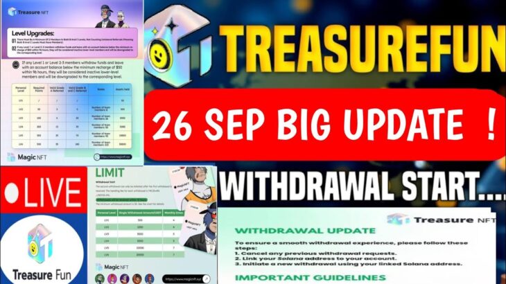 Treasure NFT New Update Today | Treasure FUN New Update Today | Treasure Nft Withdrawal