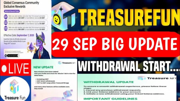 Treasure NFT New Update Today | Treasure FUN New Update Today | Treasure Nft Withdrawal