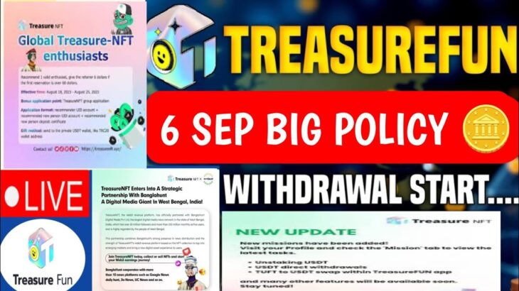 Treasure NFT New Update Today | Treasure FUN New Update Today | Treasure Nft Withdrawal