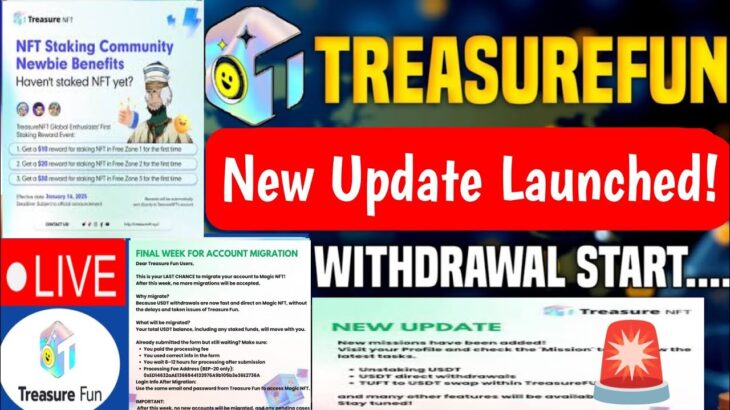 Treasure NFT New Update Today | Treasure FUN New Update Today | Treasure Nft Withdrawal