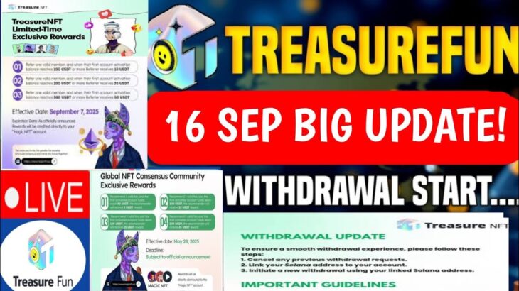 Treasure NFT New Update Today | Treasure FUN New Update Today | Treasure Nft Withdrawal