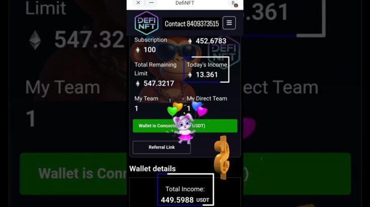 defi nft decentralised project every trade 3%profit
