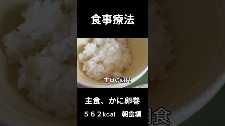 糖尿病の病院食、主食、かに卵巻き、朝食用