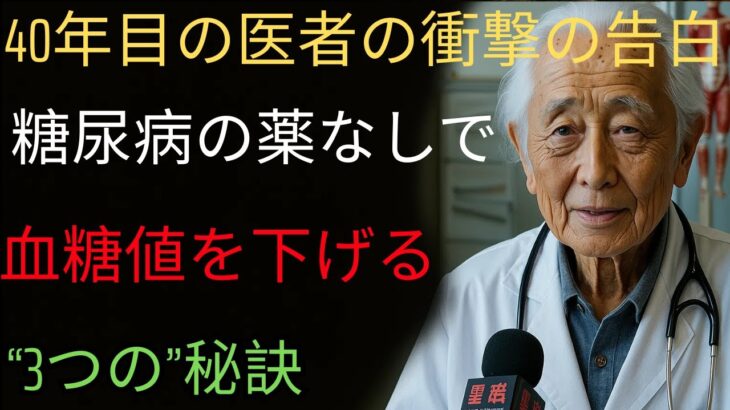 40年目の医者の衝撃の告白 糖尿病の薬なしで 血糖値を下げる3つの秘訣