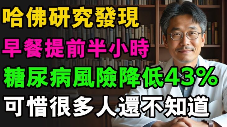哈佛研究發現，早餐提前半小時，糖尿病風險降低43%，可惜很多人還不知道#養老 #養老生活 #漲知識 #中國醫 #健康 #糖尿病