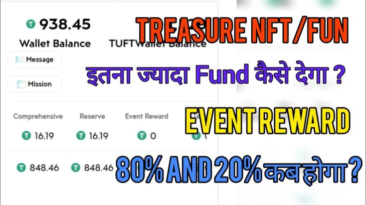80% And 20% Event Reward Is Live || Treasure NFT New Update Today || Treasure FUN Withdrawal Update