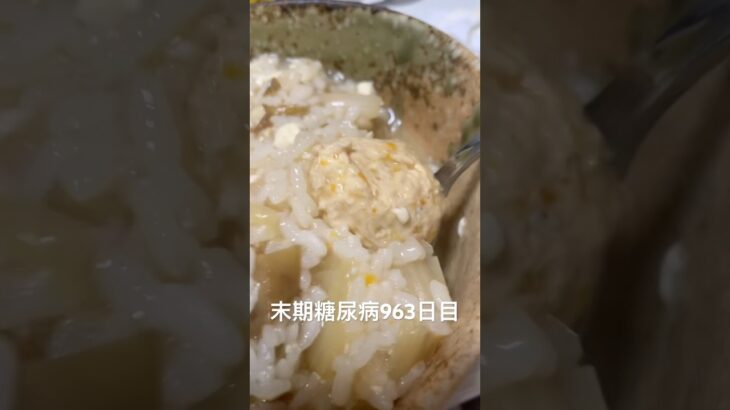 水煮肉団子雑炊食べた 糖尿病全食事記録963日目