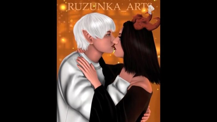 Зефирий и Роксенда – First kiss (Падший) | #digital #procreate #illustration #nft #падший