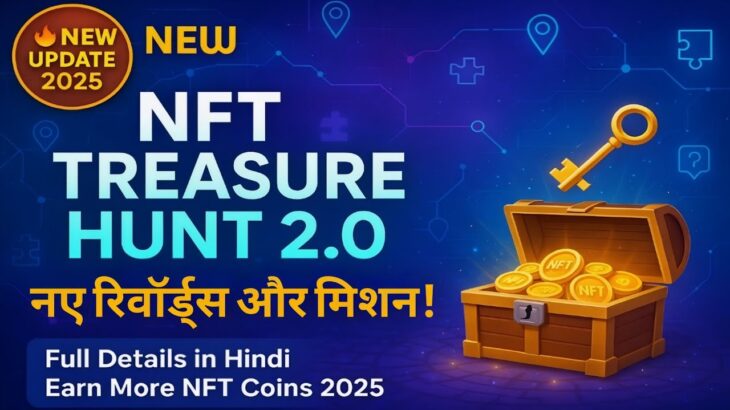 NFT Treasure Hunt 2.0 🚀 नए रिवॉर्ड्स और मिशन | Full Details in Hindi | Earn More NFT Coins 2025