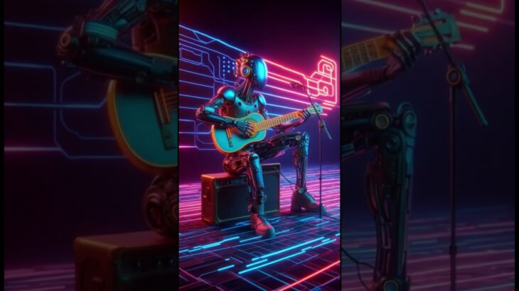 🎶 Neon Robot Musician NFT Video Futuristic Digital Collectible 🎵🤖