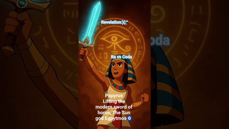 Papyrus Lifting the Modern Sword of Horus, Digital NFT Artwork🧿