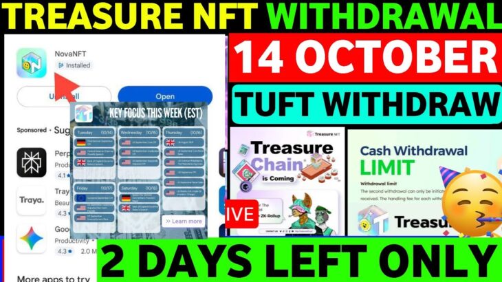 Treasure Fun Blockchain Launch 🥳 treasure fun withdrawal | treasure nft latest update