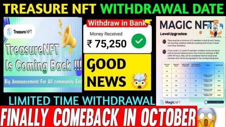 Treasure Fun Breaking News 🔥| Treasure New Update Today | Treasure NFT Withdrawal | TUFT Price