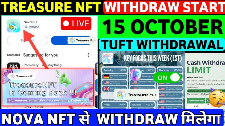Treasure Fun Withdraw via Nova NFT 🥳 treasure fun withdrawal | treasure nft latest update