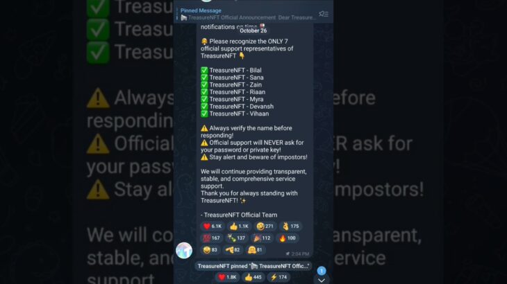 Treasure NFT Account Verification Process