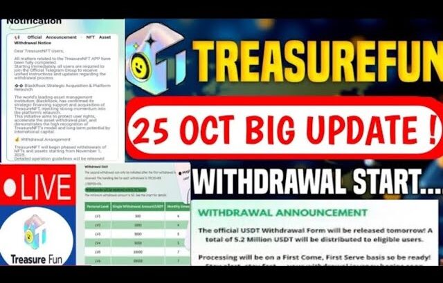 Treasure NFT New Update Today | Treasure FUN New Update Today | Treasure Nft Withdrawal