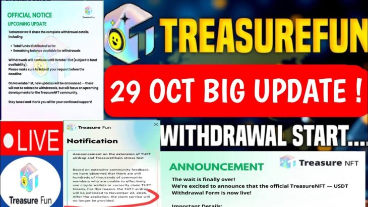 Treasure NFT New Update Today | Treasure FUN New Update Today | Treasure Nft Withdrawal