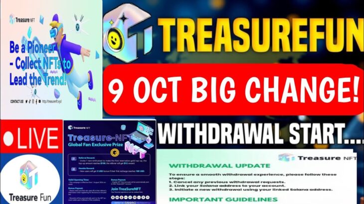 Treasure NFT New Update Today | Treasure FUN New Update Today | Treasure Nft Withdrawal