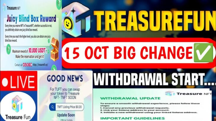 Treasure NFT New Update Today | Treasure FUN New Update Today | Treasure Nft Withdrawal