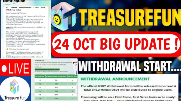 Treasure NFT New Update Today | Treasure FUN New Update Today | Treasure Nft Withdrawal
