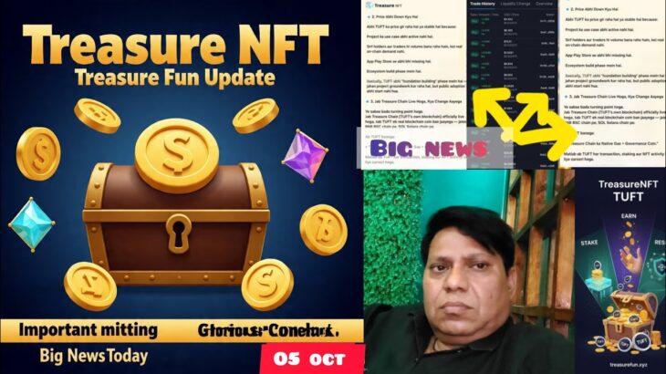 Treasure NFT // Treasure Fun New Update today/ 05 Oct sundarlal sir important mitting / Tuft Launch