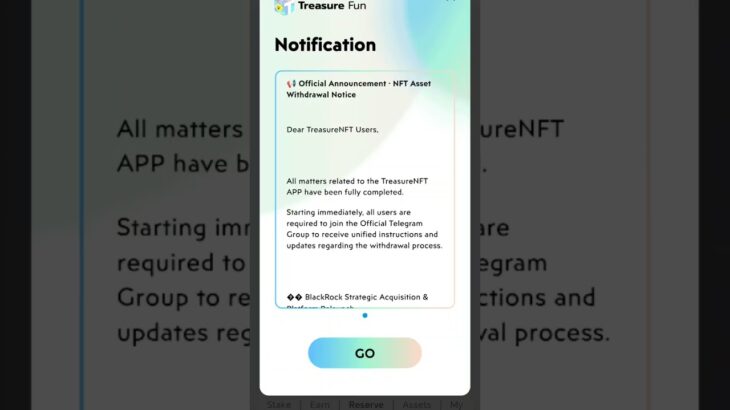 Treasure NFT withdrawal new updates treasure NFT #new #newupdate