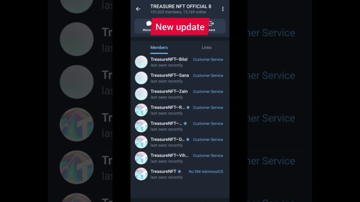 Treasure Nft telegram channel update