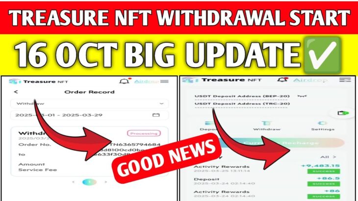 Treasure nft today withdrawal✅| Treasure nft id open📸| Treasure nft full details video 📸