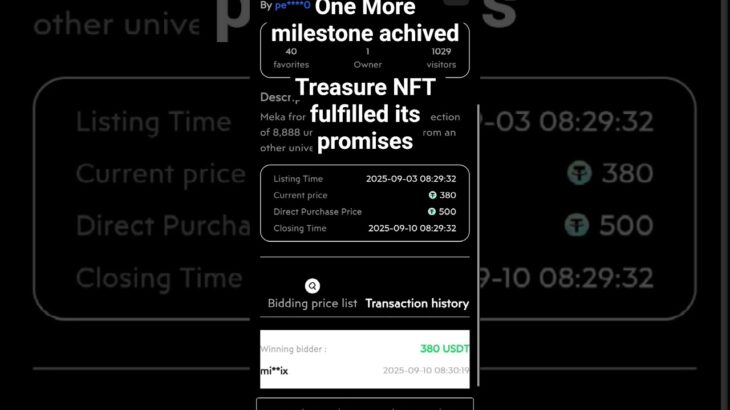#treasurenftwithdrawal treasure nft 1st withdrawal received #treasurenft #tuft promised fulfilled