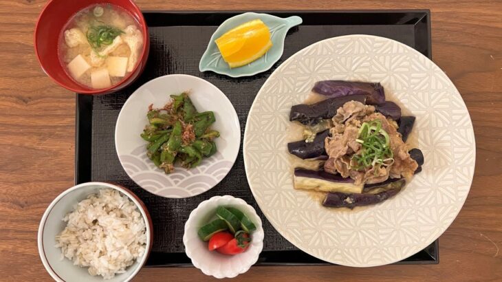 【糖尿病の食事】ナスと豚肉のみそ炒め&ピーマンのカツオまぶし。ピチピチ新鮮野菜！道の駅