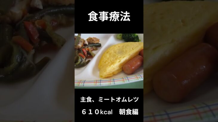 299 1糖尿病の病院食、ミートオムレツ 朝食編