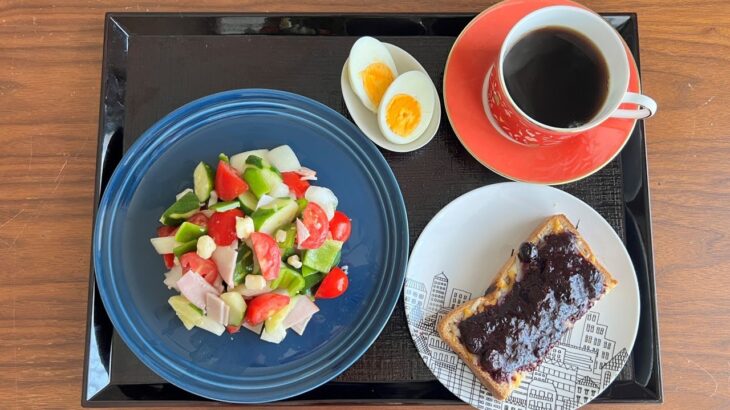 【糖尿病の食事】チョップドサラダ&ブルーベリーチーズトースト。ランチブッフェで満腹!あとが心配