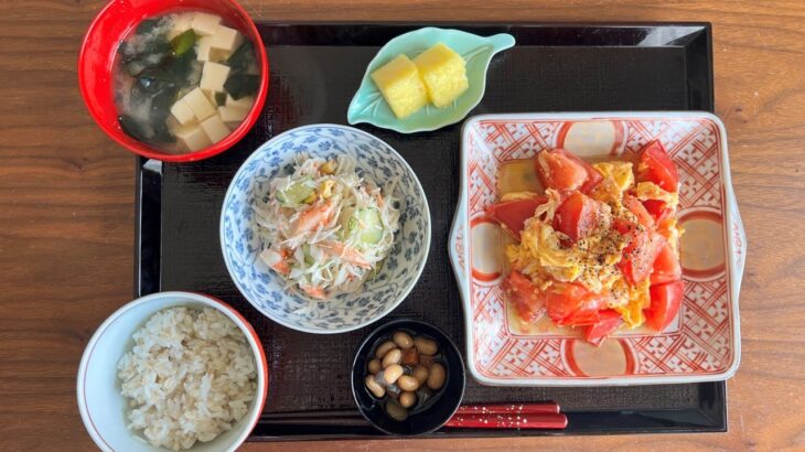 【糖尿病の食事】トマトの卵炒め&かに風味サラダ。脂質？炭水化物？四毒抜き？