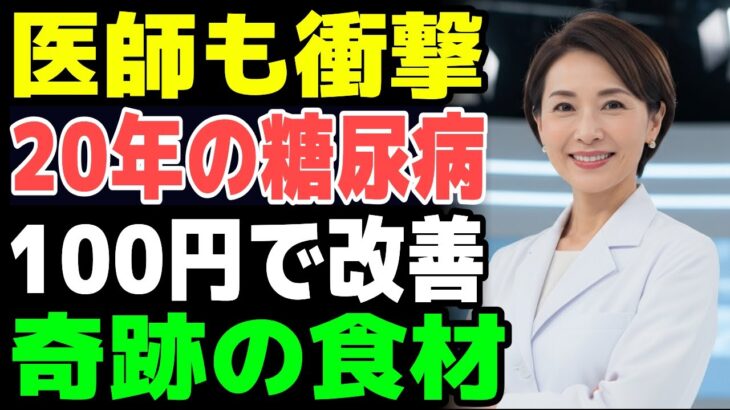 医師も衝撃！20年糖尿病患者が100円で劇的回復、1週間で血糖値と不眠を同時に改善した奇跡の食材とは｜百歳健康｜幸せな老後｜高齢者健康｜認知症予防｜脳健康｜食習慣管理｜オーディオブック
