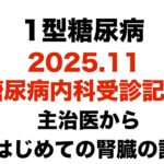 【１型糖尿病】2025.11 糖尿病内科受診記録～主治医からはじめての腎臓の話がありました～