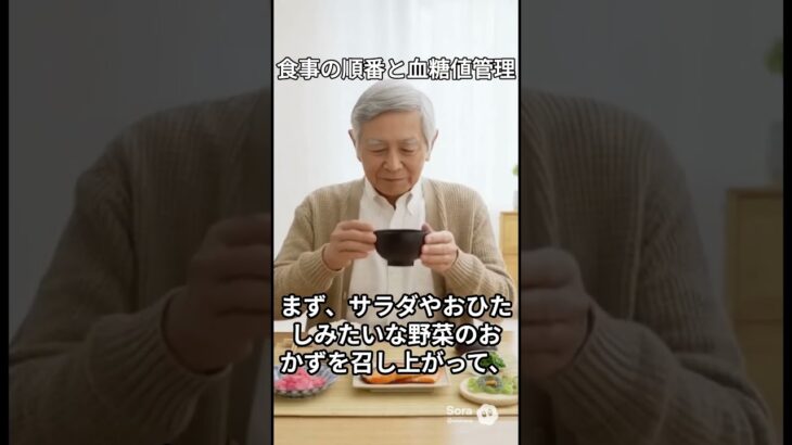 食事の順番と血糖値管理、食べる順番を変えるだけで血糖値20~30%ダウン!  #shorts