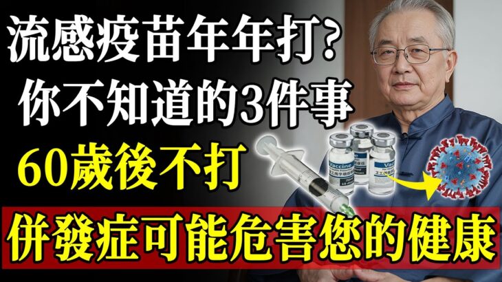 流感疫苗，慢性病人能打嗎？揭秘3大禁忌：糖尿病「更需要打」，65歲後不打「併發症」恐要命！#流感疫苗 #健康知識 #老年健康 #慢性病