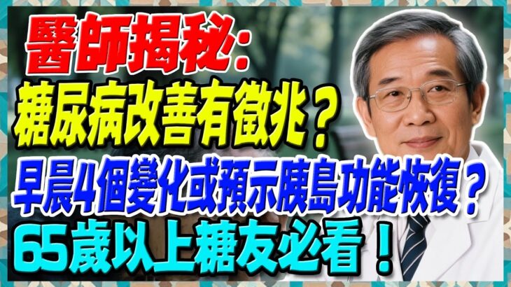 醫師揭秘：糖尿病改善有徵兆？早晨4個變化或預示胰島功能恢復？65歲以上糖友必看！【陳志明醫師】#糖尿病 #血糖控制 #陳志明醫師 #台灣糖尿病 #長者健康 #胰島素 #血糖管理