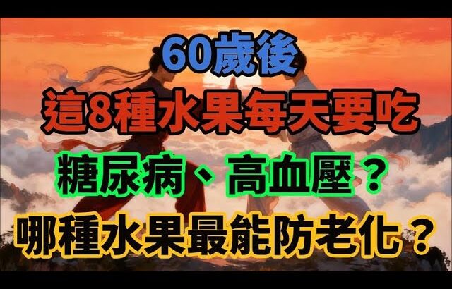 60歲後這8種水果每天要吃，糖尿病、高血壓？哪種水果最能防老化？吃蘋果者心臟病風險降25%，莓果讓大腦慢老化，高鉀水果能降中風風險，維生素C、花青素、白藜蘆醇的長壽密碼，健康養身吃法【養真客】
