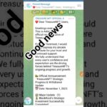Good news Dear Treasure NFT Users,#treasurenft #money #crypto #good #goodnews#nft