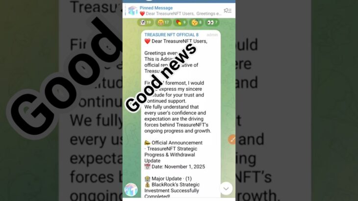 Good news Dear Treasure NFT Users,#treasurenft #money #crypto #good #goodnews#nft