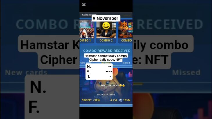 🐹 Hamster Kombat Daily Update | 8+9 November 2025 | Cipher Code: NFT 💎💰