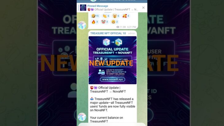 Latest News Update of Treasure NFT Fun | Withdrawal New Notification Unlock Amounts Show in Nova NFT