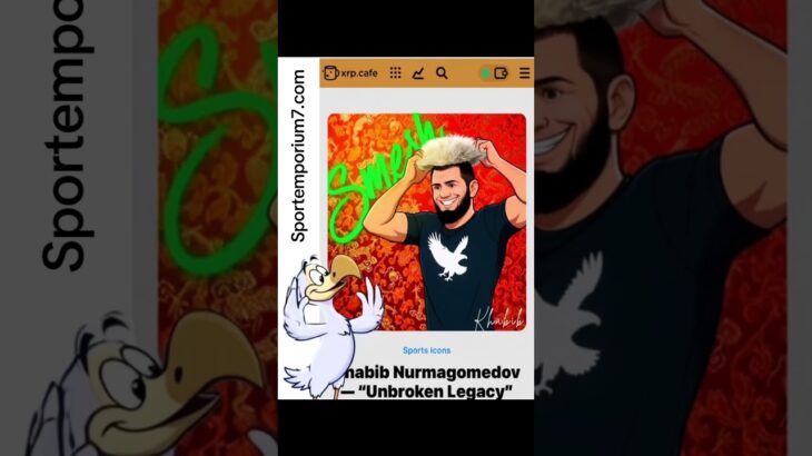 Legendary Khabib Nurmagomedov passes the iconic Papakha  to JonnieTheDodo mascot sportemporium7.com