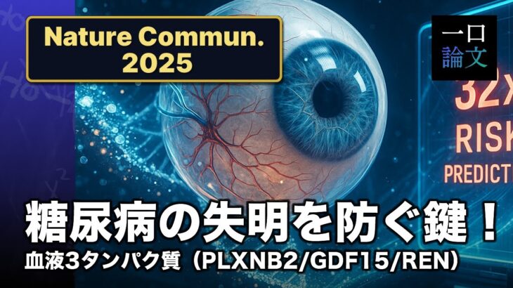 【Nature系論文】失明リスクを32倍予測！糖尿病性網膜症を血液タンパク質で超早期発見するAI