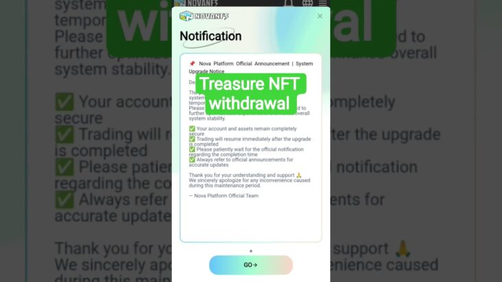 Nova Nft Thi treasure NFT withdrawal update on #treasurenft #treasurefun